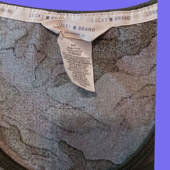 Lucky Brand Camo Print Tank Top Lightweight Size Medium - Picture 4 of 8